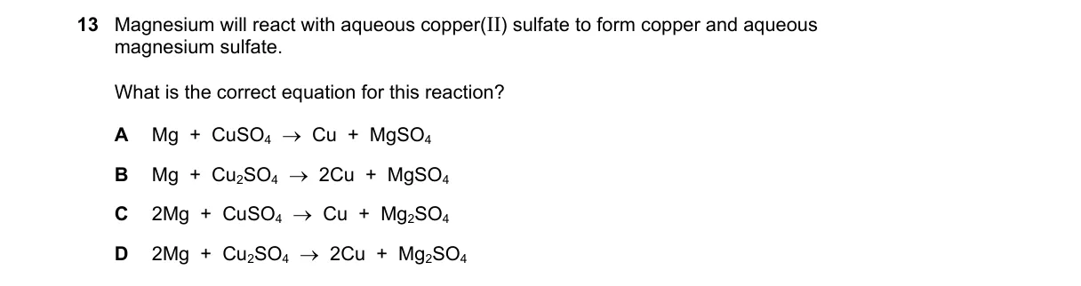 Question 13 from 5070/12/O/N/20