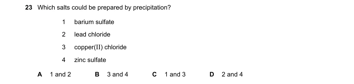 Question 23 from 5070/12/O/N/20