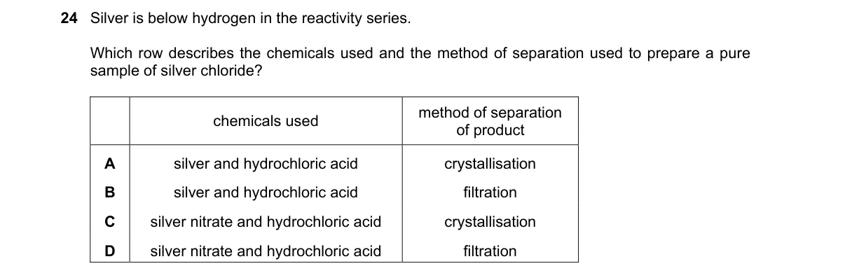 Question 24 from 5070/12/O/N/20