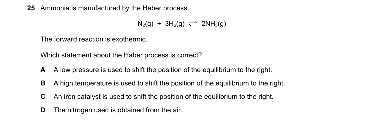 Question 25 from 5070/12/O/N/20
