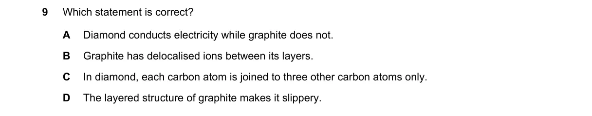 Question 9 from 5070/12/O/N/20
