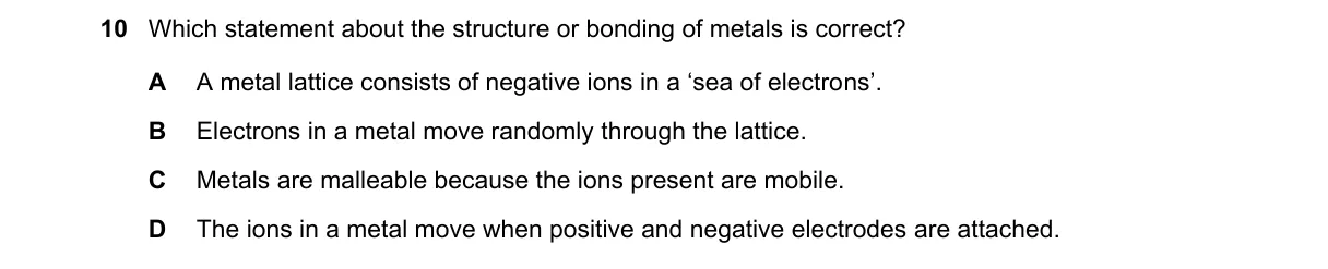 Question 10 from 5070/11/O/N/21