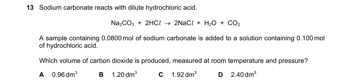 Question 13 from 5070/12/O/N/21