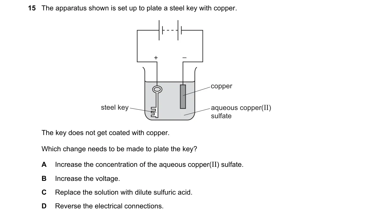 Question 15 from 5070/12/O/N/21