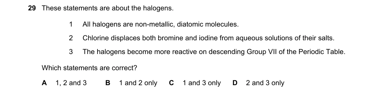 Question 29 from 5070/12/O/N/21