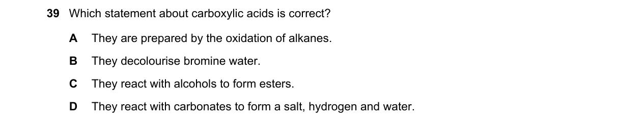 Question 39 from 5070/12/O/N/21