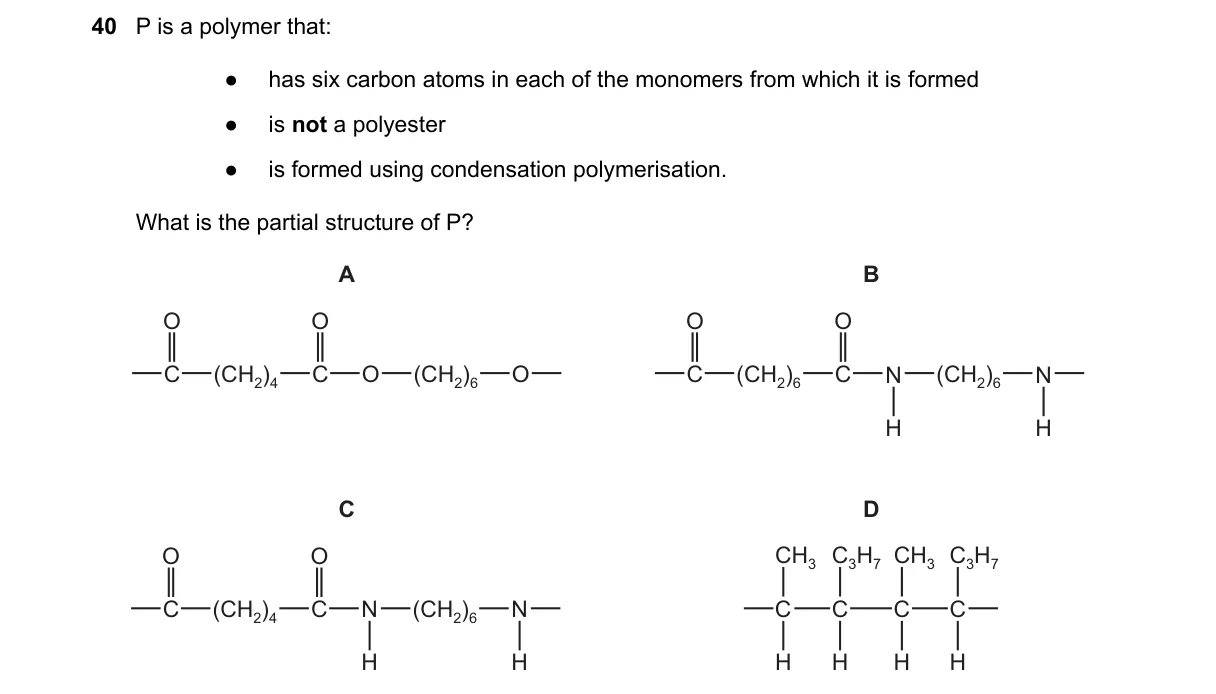 Question 40 from 5070/12/O/N/21