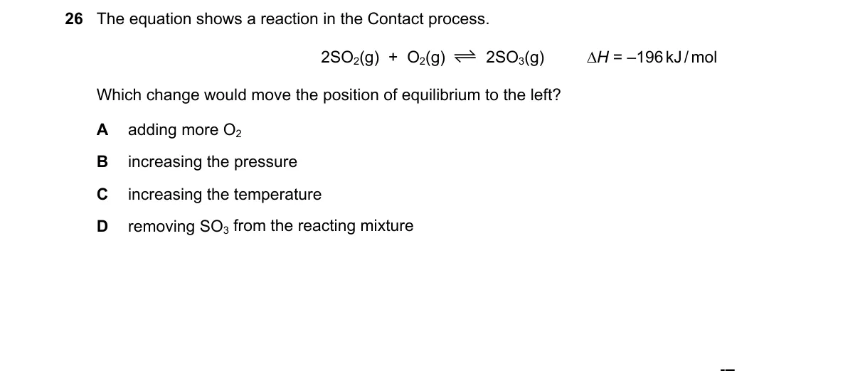 Question 26 from 5070/11/O/N/22