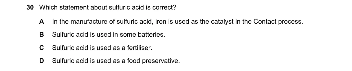 Question 30 from 5070/11/O/N/22