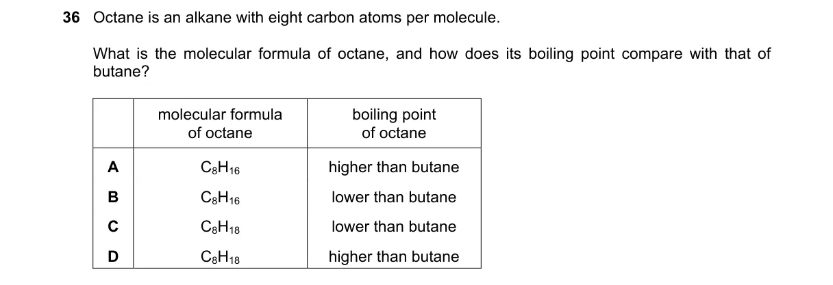 Question 36 from 5070/11/O/N/22