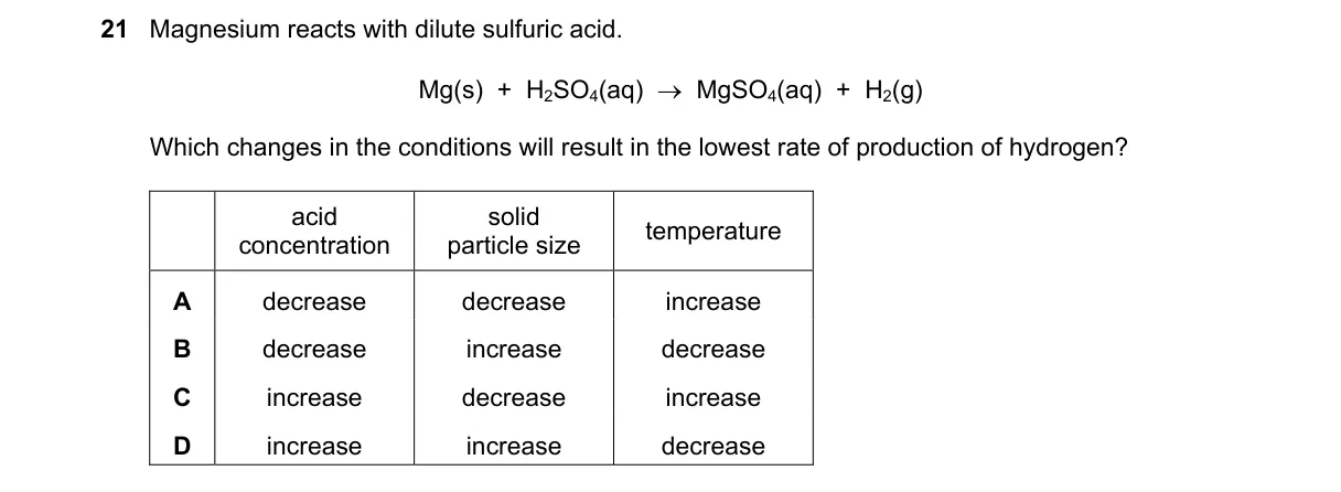 Question 21 from 5070/12/O/N/22
