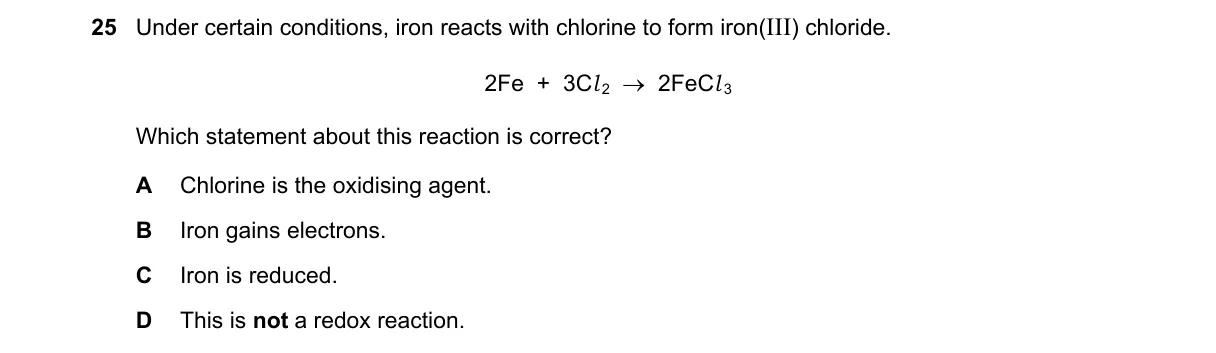 Question 25 from 5070/12/O/N/22