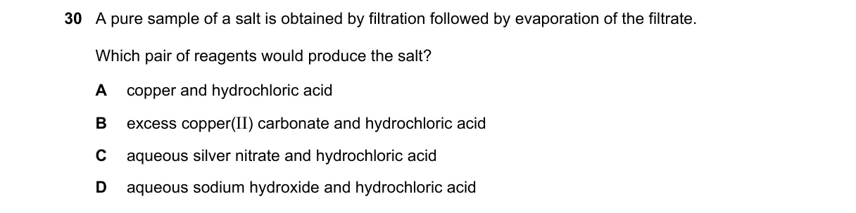 Question 30 from 5070/12/O/N/22