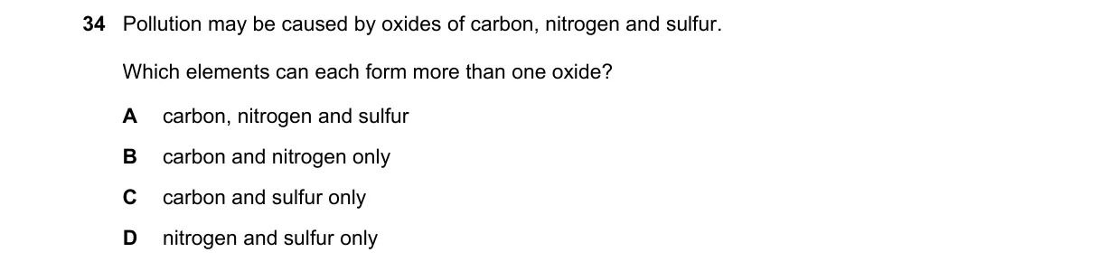 Question 34 from 5070/12/O/N/22