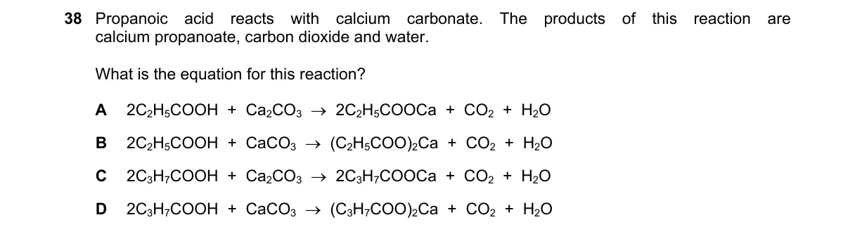 Question 38 from 5070/12/O/N/22