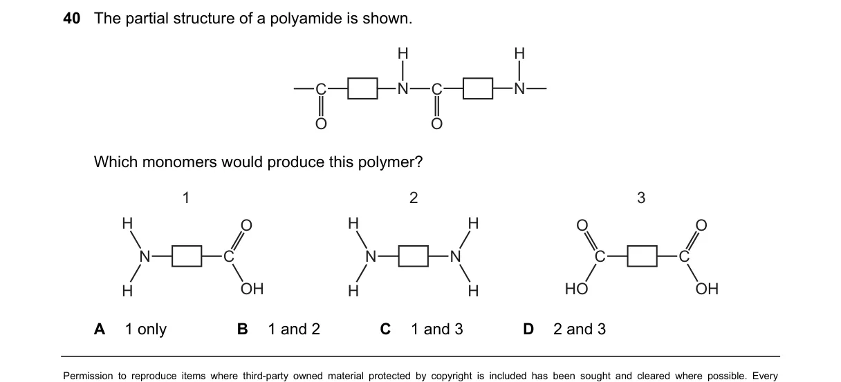 Question 40 from 5070/12/O/N/22