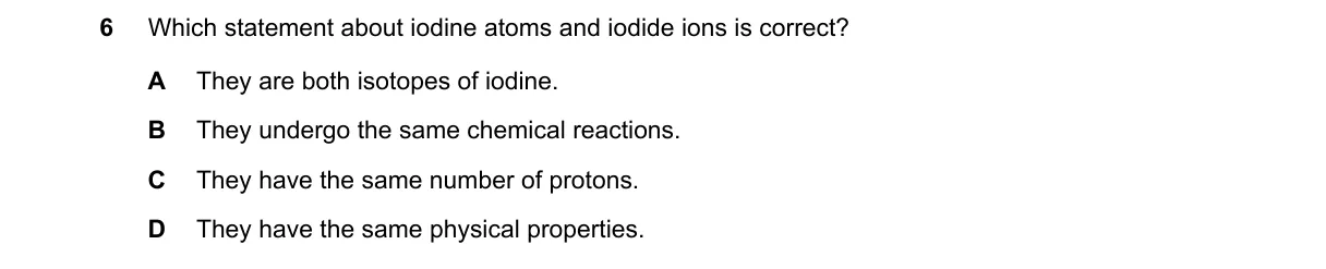 Question 6 from 5070/12/O/N/22