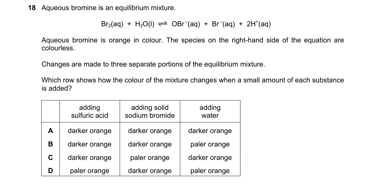Question 18 from 5070/11/O/N/23