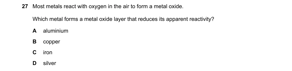 Question 27 from 5070/11/O/N/23