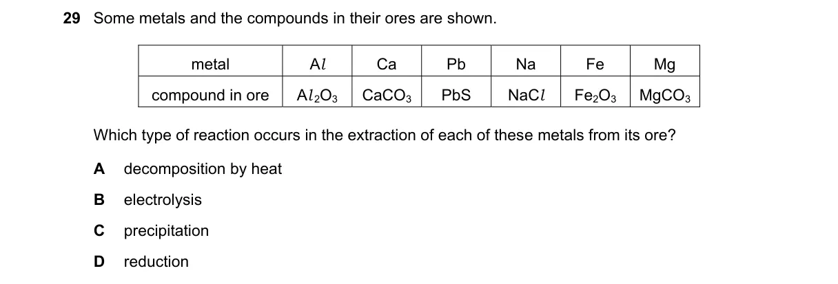 Question 29 from 5070/11/O/N/23