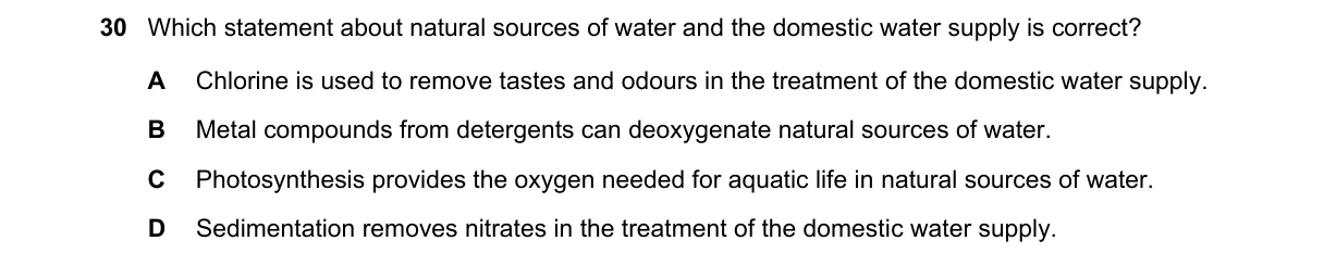 Question 30 from 5070/11/O/N/23