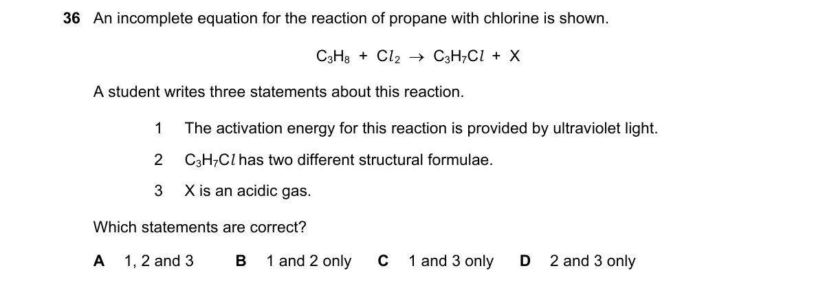Question 36 from 5070/11/O/N/23