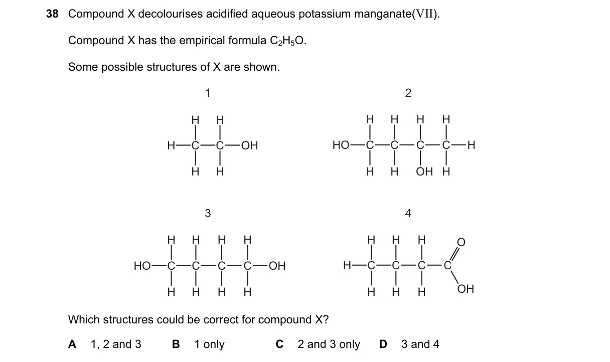 Question 38 from 5070/11/O/N/23