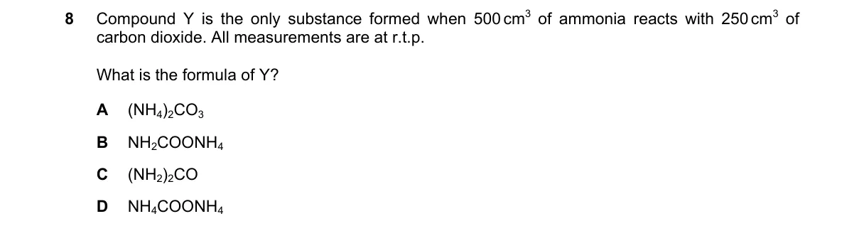 Question 8 from 5070/11/O/N/23