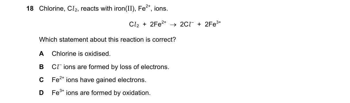 Question 18 from 5070/12/O/N/23