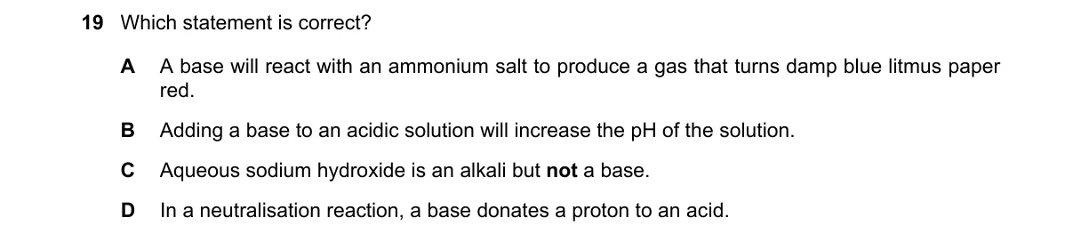 Question 19 from 5070/12/O/N/23