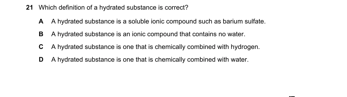 Question 21 from 5070/12/O/N/23