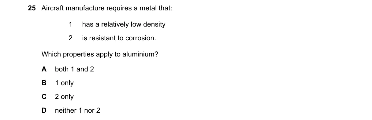 Question 25 from 5070/12/O/N/23
