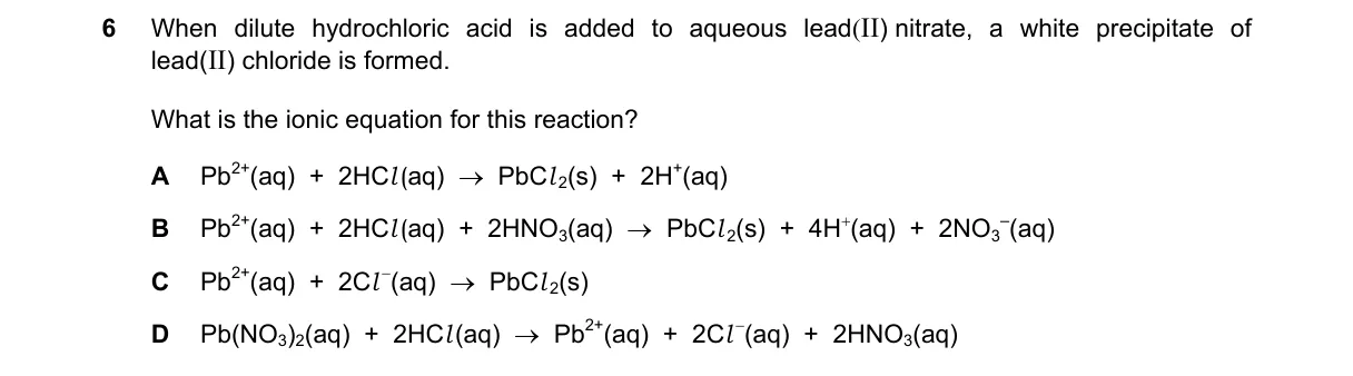 Question 6 from 5070/12/O/N/23