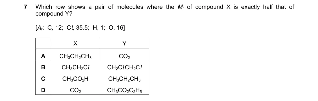 Question 7 from 5070/12/O/N/23
