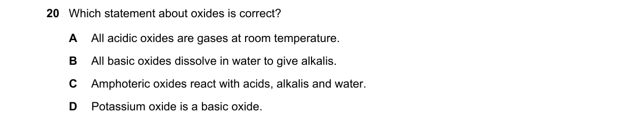 Question 20 from 5070/11/O/N/24