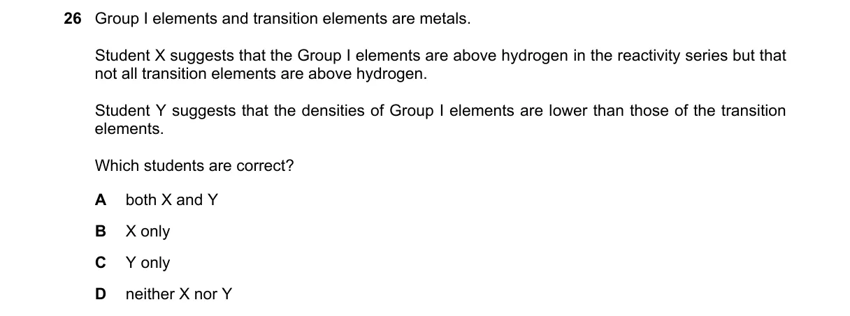 Question 26 from 5070/11/O/N/24