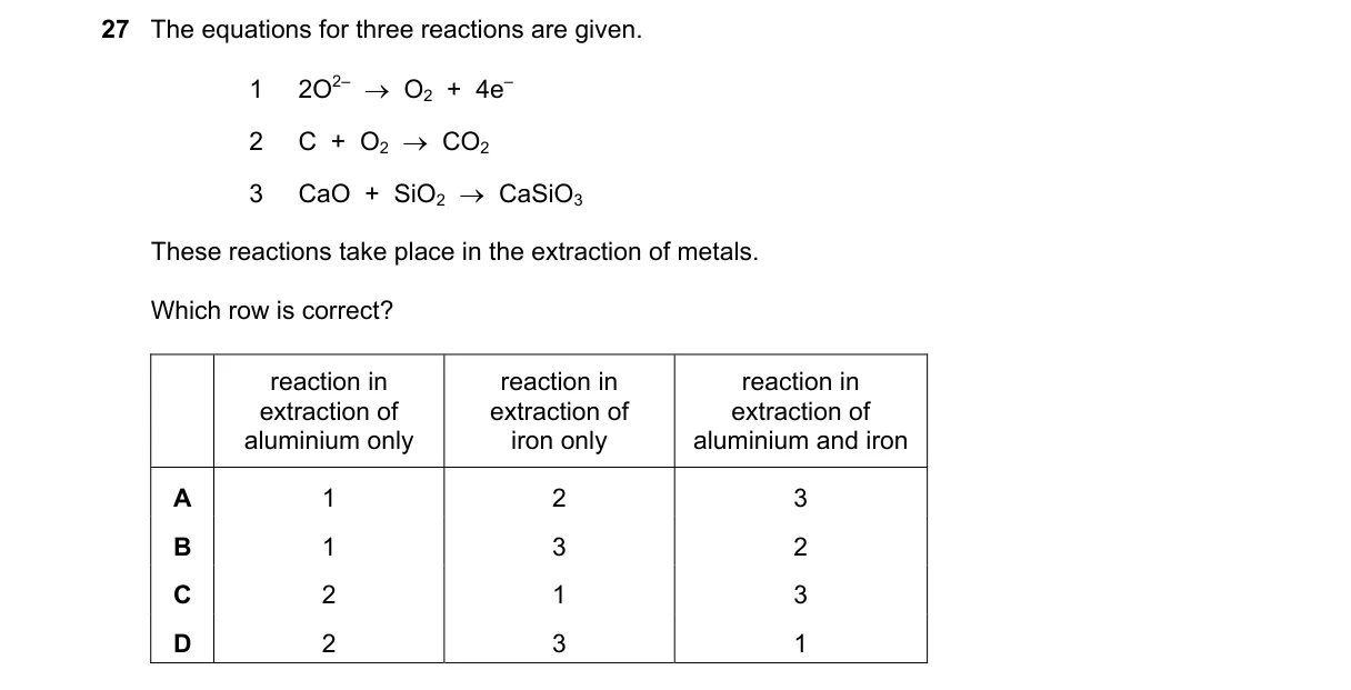 Question 27 from 5070/11/O/N/24
