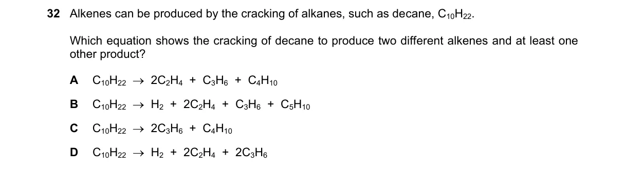 Question 32 from 5070/11/O/N/24