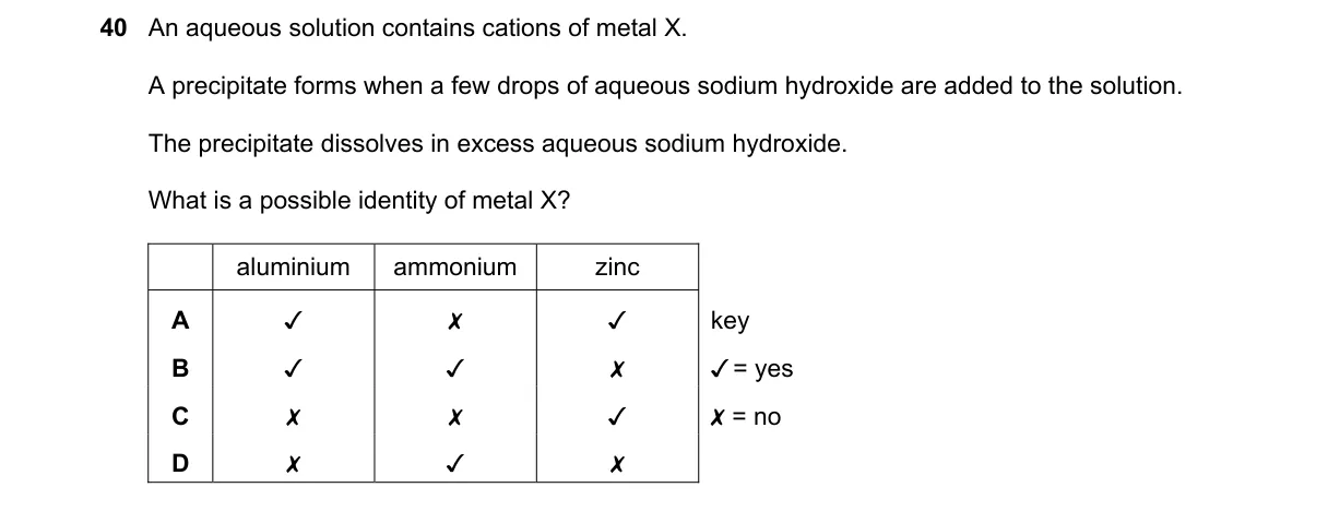 Question 40 from 5070/11/O/N/24