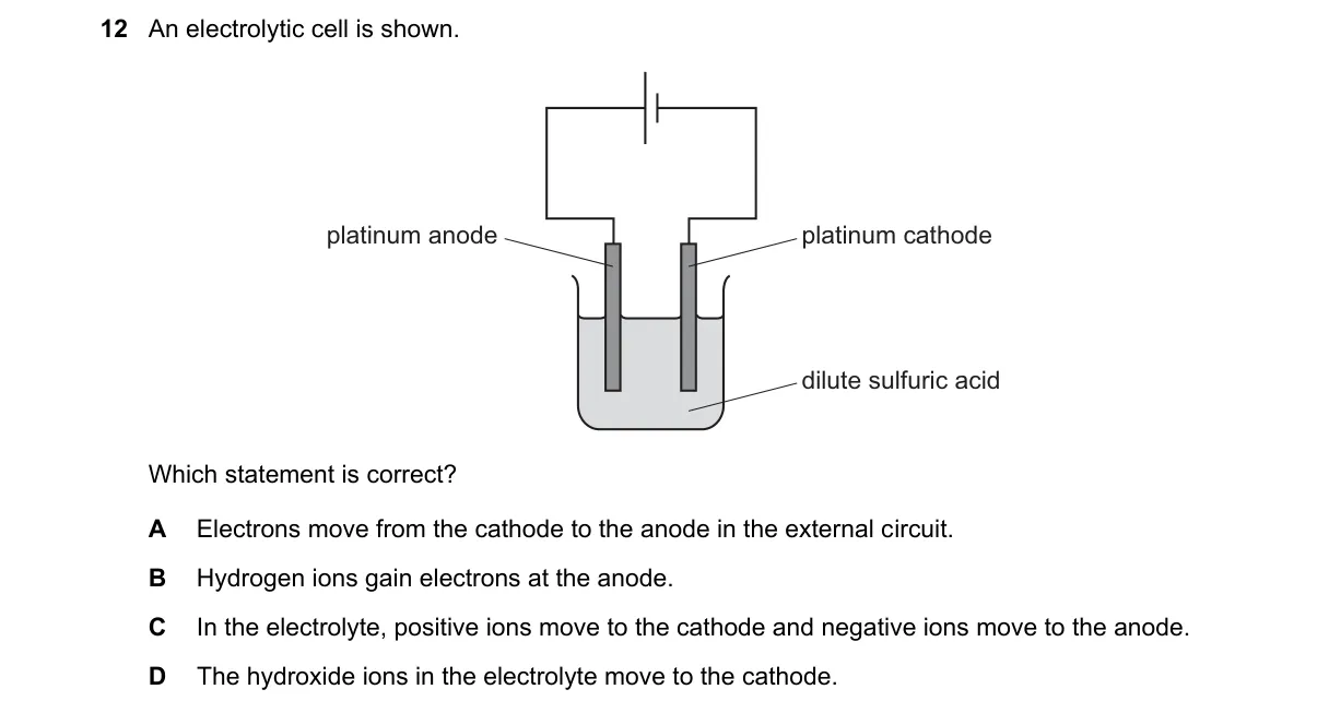 Question 12 from 5070/12/O/N/24