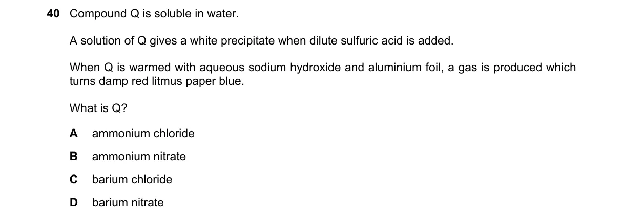 Question 40 from 5070/12/O/N/24