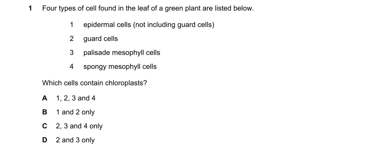 Question 1 from 5090/11/O/N/18