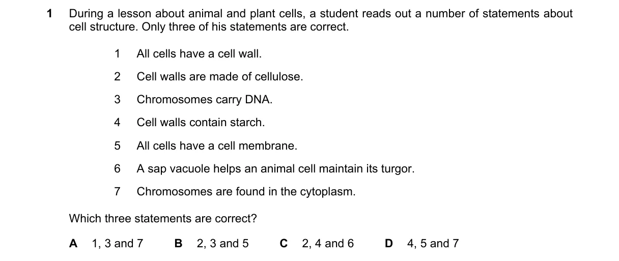 Question 1 from 5090/11/O/N/19