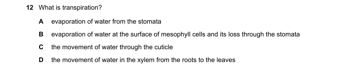 Question 12 from 5090/12/O/N/21