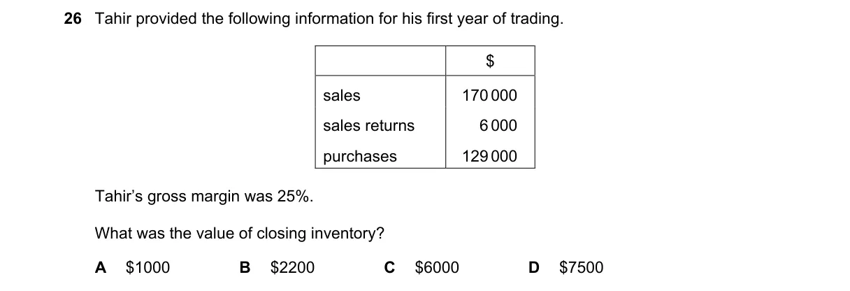 Question 26 from 7707/12/M/J/22