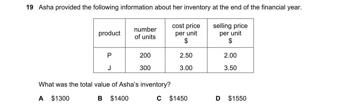 Question 19 from 7707/12/M/J/23