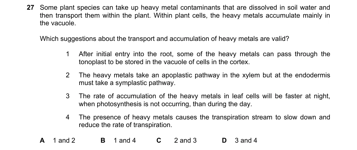 Question 27 from 9700/12/M/J/22
