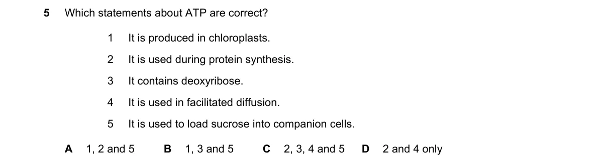 Question 5 from 9700/13/O/N/20