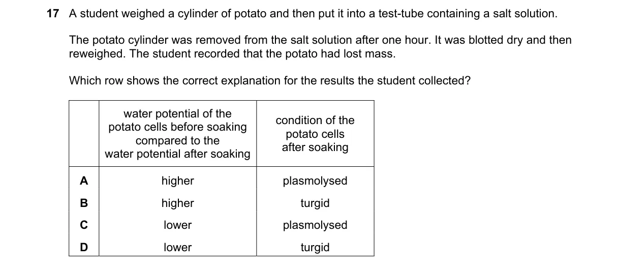 Question 17 from 9700/13/O/N/22