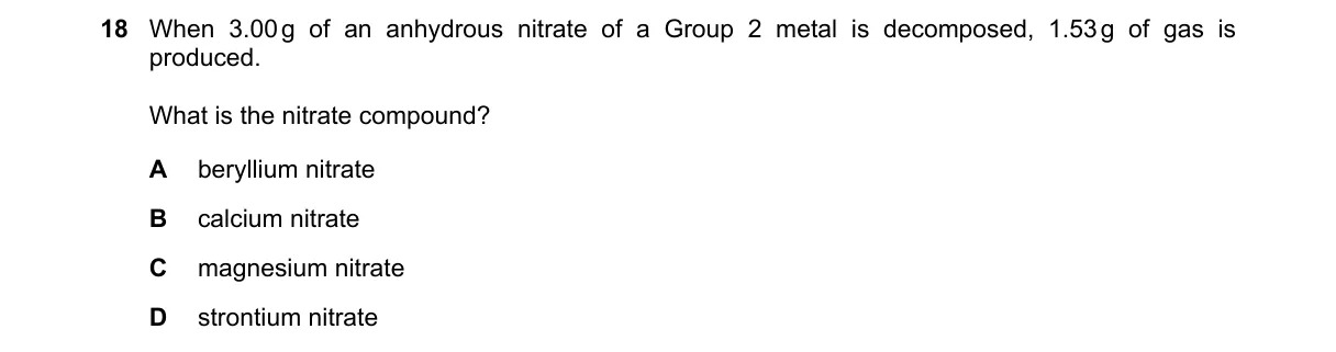 Question 18 from 9701/11/M/J/18